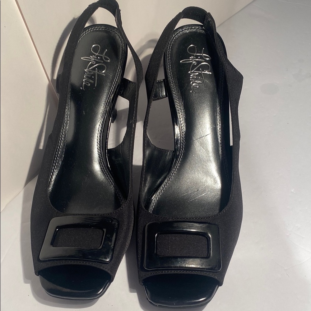 Life Stride Black High Heel Shoes Classic Design Size 10